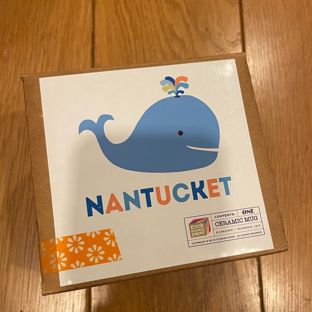 Ceramic coffee mug. Nantucket whale. Never been used
